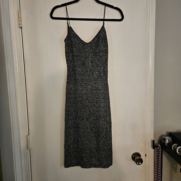 NWT 90's Vintage Jodi Kristopher Black Sparkle Midi Dress Medium - Picture 1 of 12